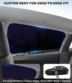 XCBYT Car Window Shades for Tesla Model 3 Highland 2024-2026 | Static Cling Rear Side Sun Shade, UV & Heat Blocking, Privacy Protection, Easy On & Off