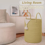 JMvicyroam Large Woven Laundry Basket Hamper,100L Cotton Rope Storage Bin for Blankets,Toys and Clothes,Decorative Tall Nurse