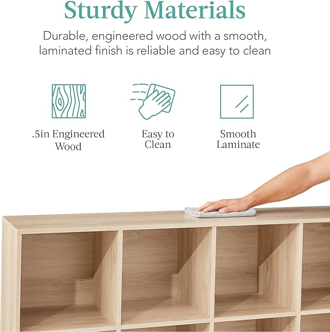 Best Choice Products 8-Cube Storage Organizer, 11in Shelf Opening, Bookcase, Display Shelf, Customizable w/ 3 Removable Back 