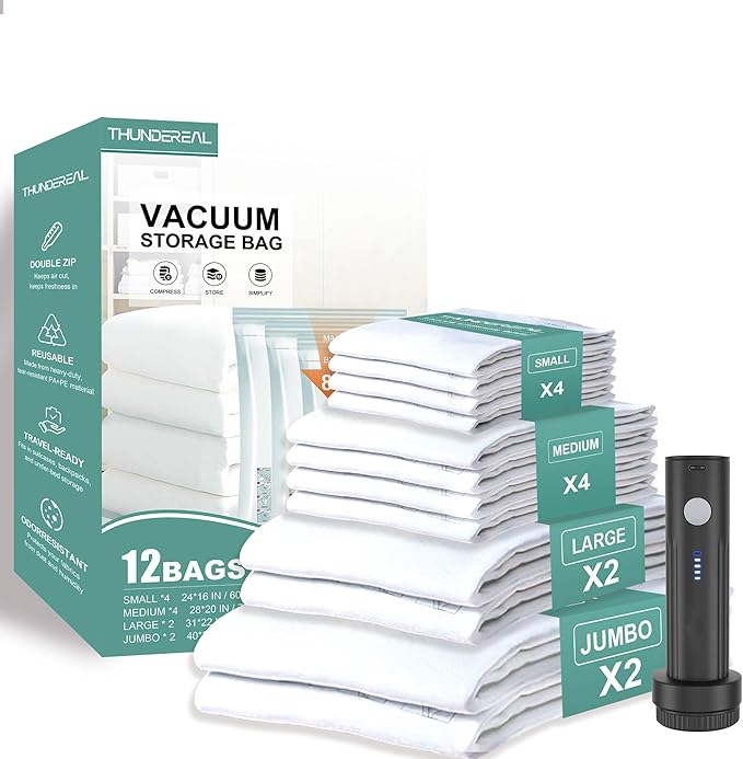 Travel Vacuum Storage Bags with Electric Pump, Multiple Combinations Travel Packing Bags for Luggage and Suitcase, Carry-on S