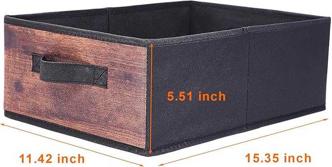 JAKAGO Fabric Storage Bins set of 4 Rectangle Storage Baskets with Handle Foldable Closet Organizer for Clothes Towel bedding