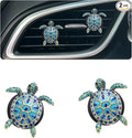 Sea Turtles Car Decor,Cute Beach Themed Air Freshener Vent Clips,2pcs Glamorous Blue Turtle Coastal Car Accessories Interior 