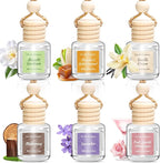 6 Pack Car Air Freshener for Women, Long Lasting Slow-Release Natural Essential Oil Scents Air Freshener Diffuser, Hanging Cu