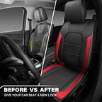 CAR PASS 5 Seats Leather Car Seat Covers, Sideless Car Seat Protectors with Storage Pocket, Water Resistance Seat Cover, Univ
