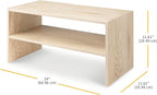Whitmor Wood Stackable 2-Shelf Shoe Rack, White Oak, 24 inches