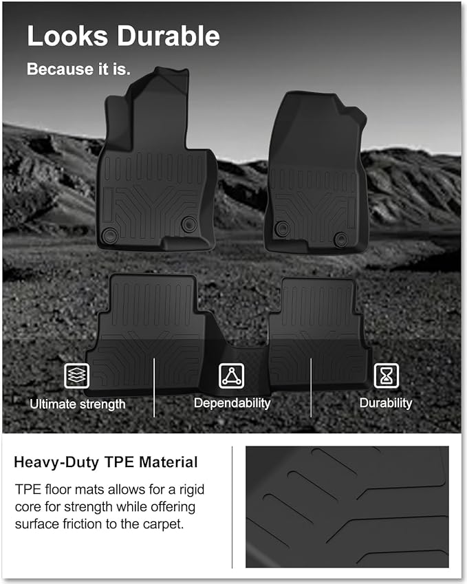 KIWI MASTER Floor Mats for 2017-2025 Mazda CX-5, Custom Fit All Weather Car Mats, Heavy Duty TPE Floor Liners, Front & Rear 2 Row, Black