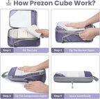 Compression Packing Cubes for Travel, Lightweight Vacation Travel Essentials, Travel Accessories for Suitcase Organizer Bags 