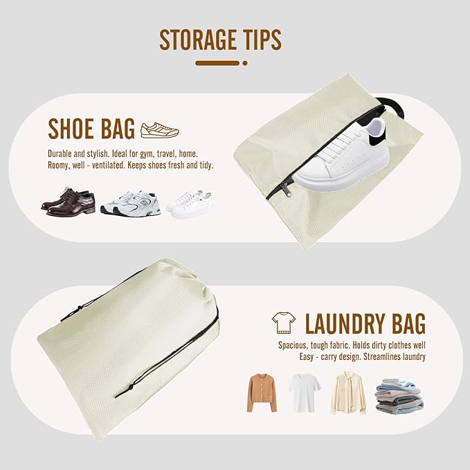 8 Set Compression Packing Cubes for Travel, Expandable Luggage Organizer with Shoe Bag & Laundry Bag - Lightweight Suitcase &