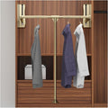 Pull Out Clothes Rail Extendable Pull Out Closet Rod - Stainless Steel Wardrobe Rail Tube, Pull-Down Clothes Organizer with S