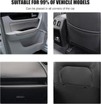 Car Trash Can, Mini Auto Garbage Bin Multipurpose Storage Container with Slot Clip, Waterproof Leather Small Dustbin Interior Accessories for Vehicle Door Front Back Seat (Beige)