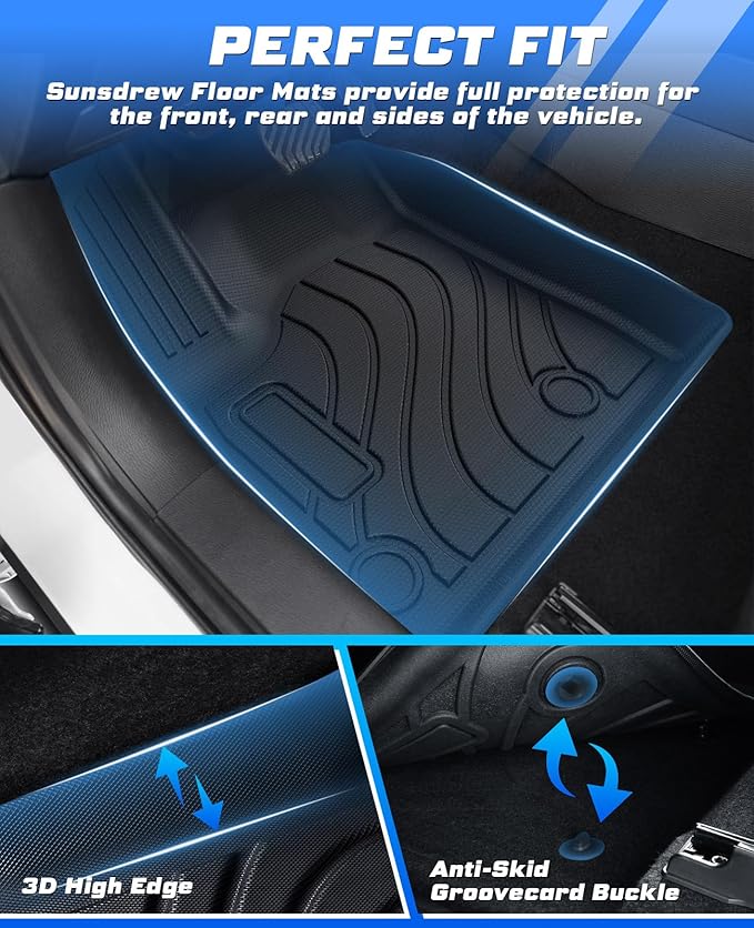 Sunsdrew Floor Mats for 2022-2025 Mitsubishi Outlander TPE Floor Liners All Weather Floor Liners 1st&2nd Row Carpet Protection Mat Car Mats for Outlander Accessories(Not Fit for PHEV/Sport)