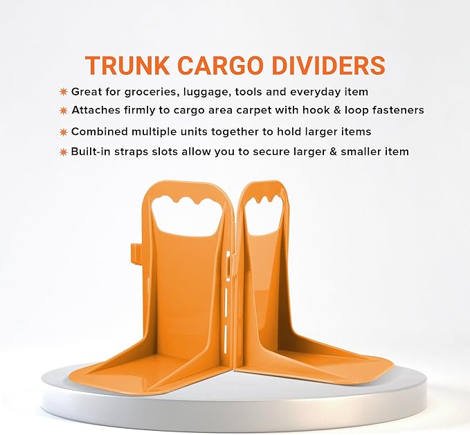 Armor All Trunk Cargo Blocks, Cargo Dividers, Trunk Dividers, Hook & Loop Trunk Organizer Blocks to Hold Cargo in Place,
