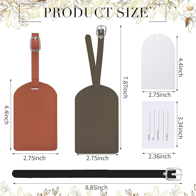 Amylove 48 Sets Leather Luggage Tags Bulk Wedding Favors Luggage Tags for Guests Bridal Gifts Wedding Bridal Shower Gift PU L