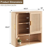 INNOD Bathroom Wall Storage Cabinet, Medicine Cabinet with Adjustable Wood Shelf & Doors, Over the Toilet Storage Cabinet for