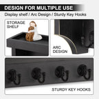 Key and Mail Holder Wall Mount, Key Holder with Shelf and Mail Organizer Wall Mount. Mail Holder with 5 Hooks for Coat, Dog L