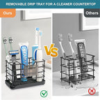 Toothbrush Holders for Bathrooms, Stainless Steel Bathroom Toothbrush Holder Kids Electric Tooth Brush Holder and Toothpaste 