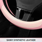 Road Comforts Steering Wheel Cover – Breathable Leather Steering Wheel Cover, Anti-Slip Grip, Universal Fit 14.5” to 15”, Hea
