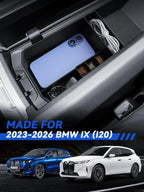 for iX Center Console Organizer iX 2023 2024 2025 2026(I20) Accessories Armrest Tray Middle Storage Box Insert Container Durable ABS Plastic