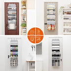 OneDream Over the Door Organizer for Nursery, 5-Tier Baby Clothes Organizer with Removable Storage Caddy, Hanging Behind Door