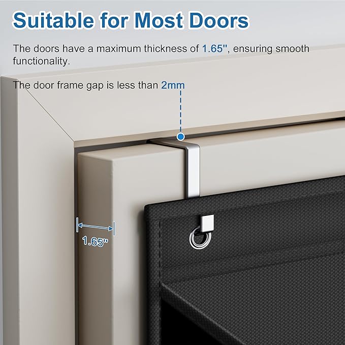 SLEEPING LAMB 2 Pack Narrow Over The Door Shoe Organizer with 8 Large Deep Pockets, Hanging Shoe Rack for Closet Door Storage