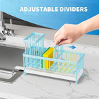 Cisily Sponge Holder for Kitchen Sink, Sink Caddy Organizer with High Brush Holder, Kitchen Countertop Organizers and Storage