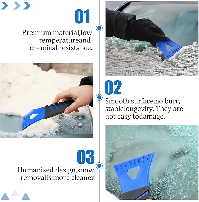 Frienda Ice Scraper for Car Windshield Plastic Snow Frost Ice Removal Tools for Cars Trucks Window