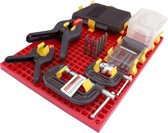 Organizer Genie - Four Red Pegboard Set to organize your Sockets, Wrenches, Pliers, Screwdrivers, Bits and All Other Tools La