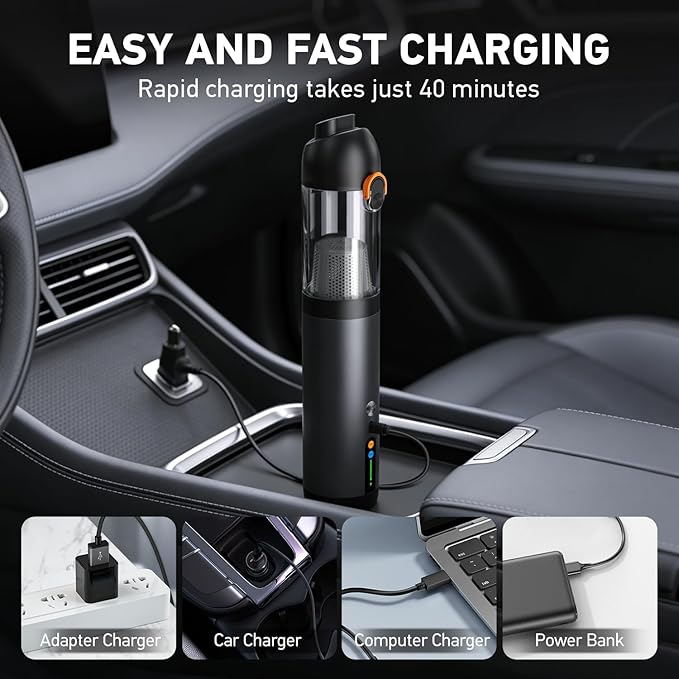 Car Vacuum Portable Cordless,18000Pa 4in1 Portable Handheld Cleaner Vacuum &Air Duster 2 Suction Modes Power Blowing&Inflatin