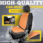 LINGVIDO Car Seat Covers Full Set (5 Seats) - Premium Perforated Nappa Leather, Waterproof Shield, Omni-Adapt Fit SUVs Sedans