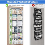 Univivi Over the Door Organizer, 6 Tiers Behind Door Storage with Clear Deep Pockets Hanging Organizer for Closet, Bedroom, N
