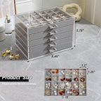 YUFONG Earring Storage Box Organizer, Acrylic Jewelry Storage Box Holder 5 Drawers Transparent Jewelry Display Stand with 120
