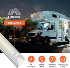 WELLUCK 12V Interior LED Light Bar, 1600LM COB Interior Light Strip w/Switch for Car, Trailer, Truck Bed, Van, RV, Cargo, Boat, Cabinet, Slim Enclosed Trailer Lights Fixture, 12 Volt Led Lighting