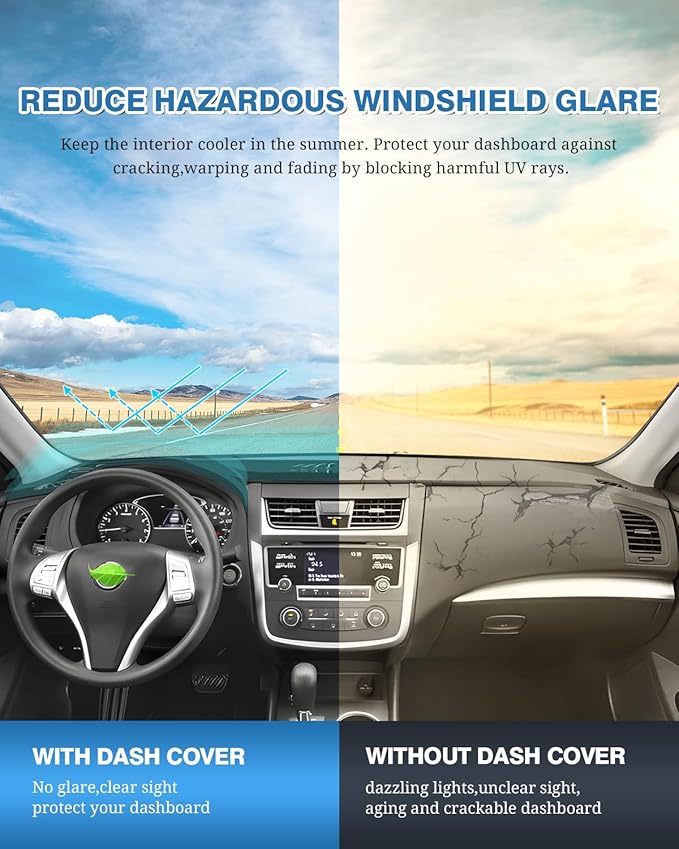 FIILINES Dash Cover for Nissan Altima 2013-2018, Dashboard Cover Altima Accessories Dash Mat Sunshade Nonslip Mesh Protector 