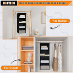 Hanging Closet Organizer, Easy Mount Foldable 4-Shelf Hanging Closet Wardrobe Storage Shelves, Clothes Handbag Shoes Accessor