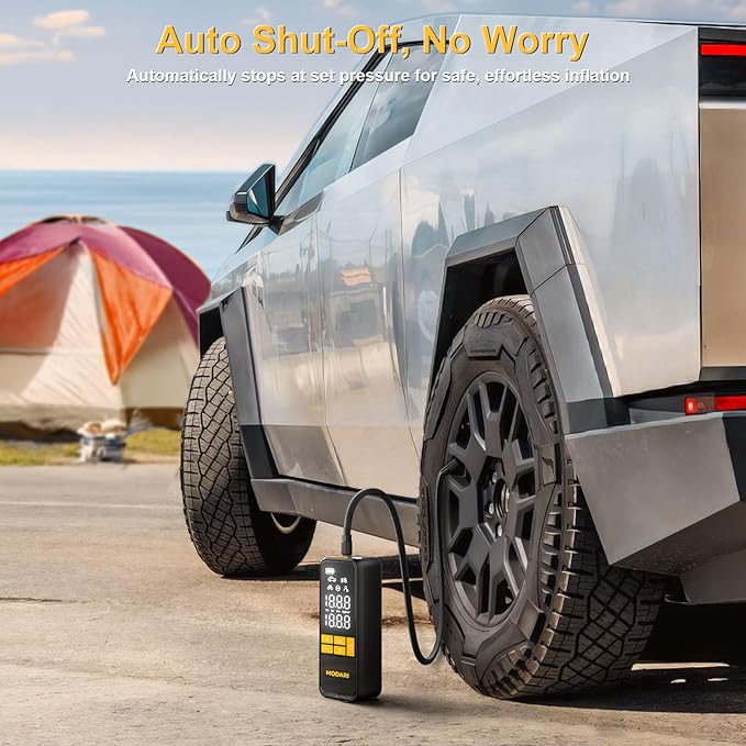 Tire Inflator Portable Air Compressor - 4X Faster 160 PSI Portable Air Pump for Cars - Cordless Tire Inflators with Gauge - Portable Tire Inflator for Car, Pickup, Bike and More