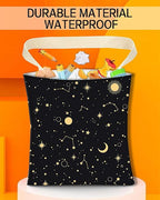 Car Trash Can, Durable Hanging Car Trash Garbage Bag, Cute Automotive Garbage Cans Organizer, Cute Golden Moon Star