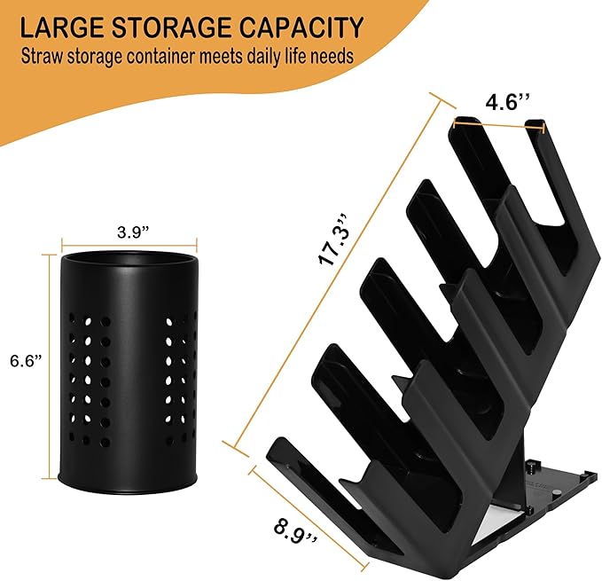 Cup Holder Lid Dispenser with Straw Organizer,4 Compartment 7 Adjusting,Disposable Paper Cup Storage Organizer for Breakroom 