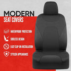 Motor Trend Waterproof Car Seat Covers Full Set – Black Seat Covers for Car Front & 60/40 Split Back Bench - Carseat Cover fo