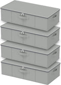 Under Bed Storage Bins, Closet Containers Organizers, Foldable Basket with Zippered, for Blankets, Clothes, Comforters, 4 Pac