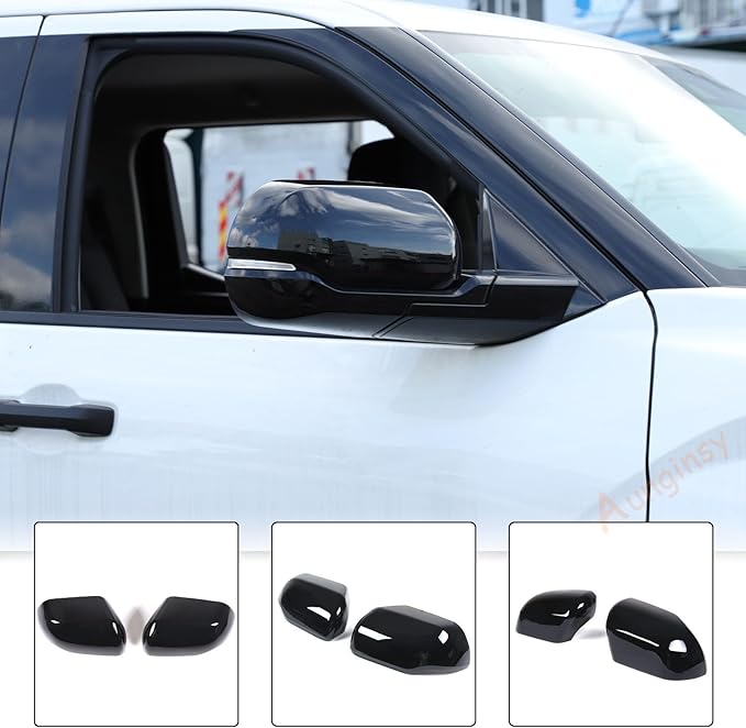 Car Door Rear View Mirror Cap Trim Cover Compatible with Toyota Tundra/Sequoia 2022-2025 Outside Side Rearview Mirror Protector Decoration ABS Accessories, Only Fit With Turn Signal Lights Version
