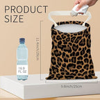 Hanging Car Garbage Bag, Cute Car Trash Can Bag, Automotive Accessories for Women Men Cute Black Brown Leopard