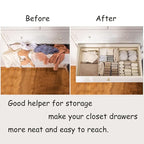 Drawer Organizer Clothes, Adjustable Dividers and Can Change the Size of the Dividers According , Can be Used in the Bedroom,