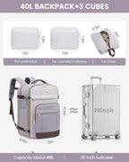 LOVEVOOK 40L Travel Backpack for Women & Men - 17.3 Inch Carry On Backpack & Personal Item Backpack for Airlines, Spacious an