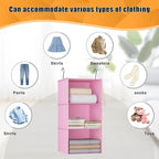 Hanging Closet Organizer and Storage 3-Shelf, Easy Mount Foldable Hanging Closet Wardrobe Storage Shelves, Clothes Handbag Sh
