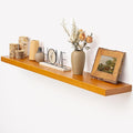 Marsmiles 48 Inch Wood Floating Shelves | Rustic Honey Oak Wall Shelves Set of 2 | 48" W x 7.7" D x 1.6" H Wooden Shelves for