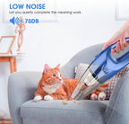 Handheld Vacuum Cordless Rechargeable – 6000Pa Mini Hand Held Vacuum, LED Light, 20–25 Mins Runtime, USB Charging, 500ML Cup 