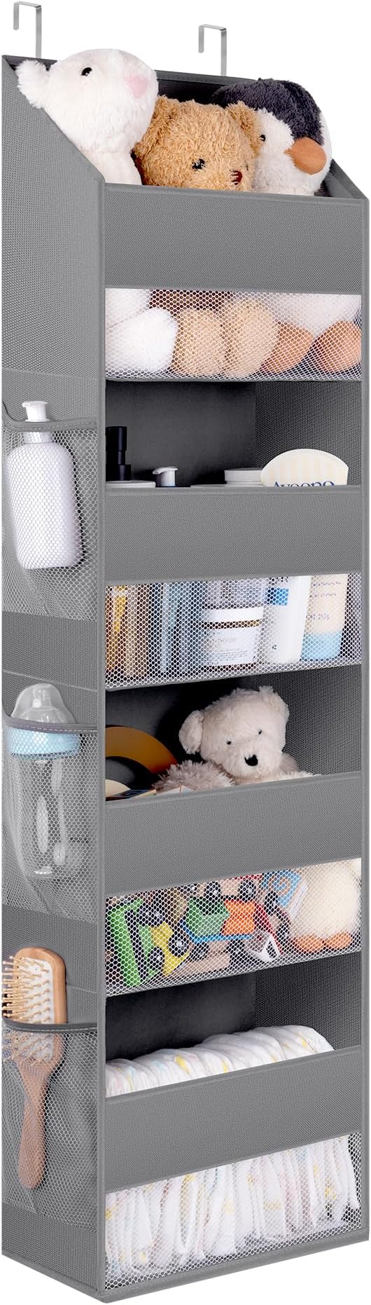GRANNY SAYS Over the Door Organizer, 4-Shelf Behind the Door Storage with 6 Pockets, Waterproof 300D Oxford Fabric Hanging Or