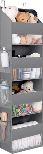 GRANNY SAYS Over the Door Organizer, 4-Shelf Behind the Door Storage with 6 Pockets, Waterproof 300D Oxford Fabric Hanging Or