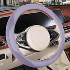 Nappa Leather Steering Wheel Cover, Advanced Microfiber Leather Non-Slip Breathable Fabric, Warm in Winter and Cool in Summer
