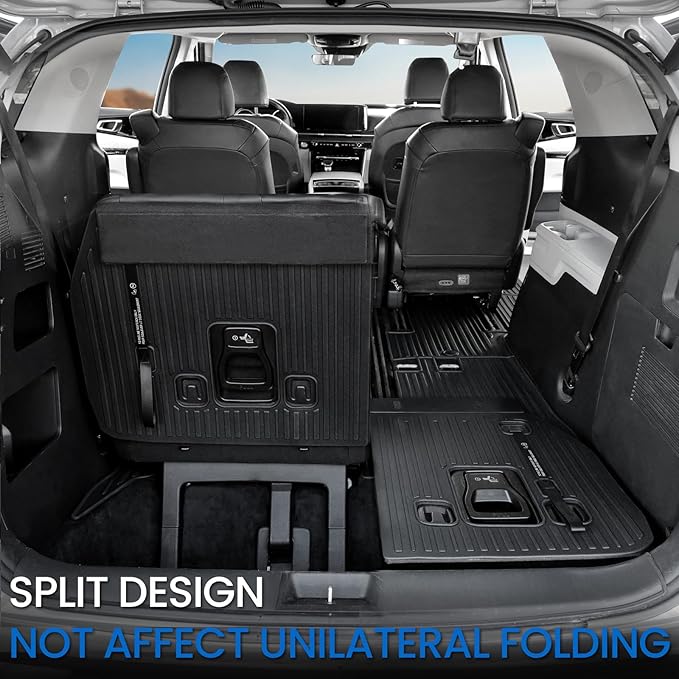 Cargo Lower Mat Backrest Mats for 2022-2025 2026 Kia Carnival, All Weather TPE Seat Back Liners Trunk Lower Well Mat Cargo Liner Accessories (Backrest Mats for 3rd-Row+ Cargo Lower Mat)
